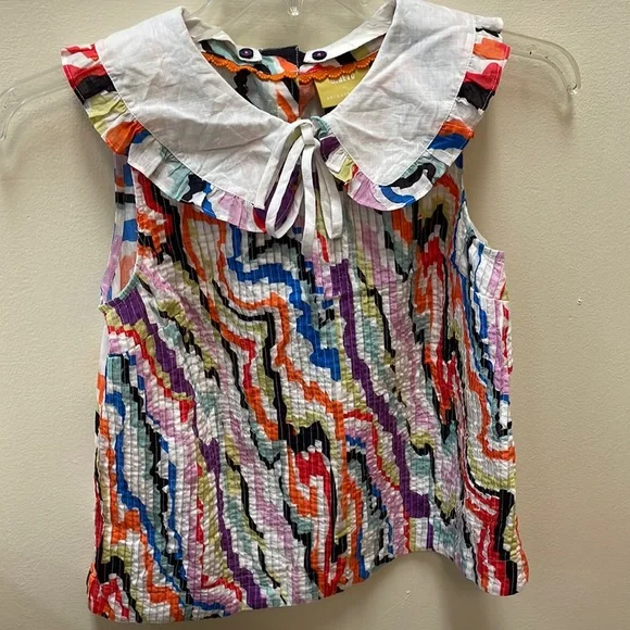 New Women’s Maeve Abstract Pintucked Blouse By Anthropologie!!🔥🔥🔥 - Picture 5 of 13